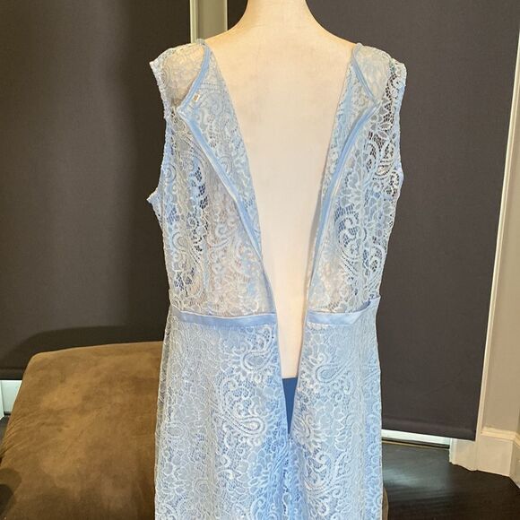 Women’s Blue Floral Lace High Low Cocktail Party Bridesmaid Dress Size XL NEW - Picture 8 of 12
